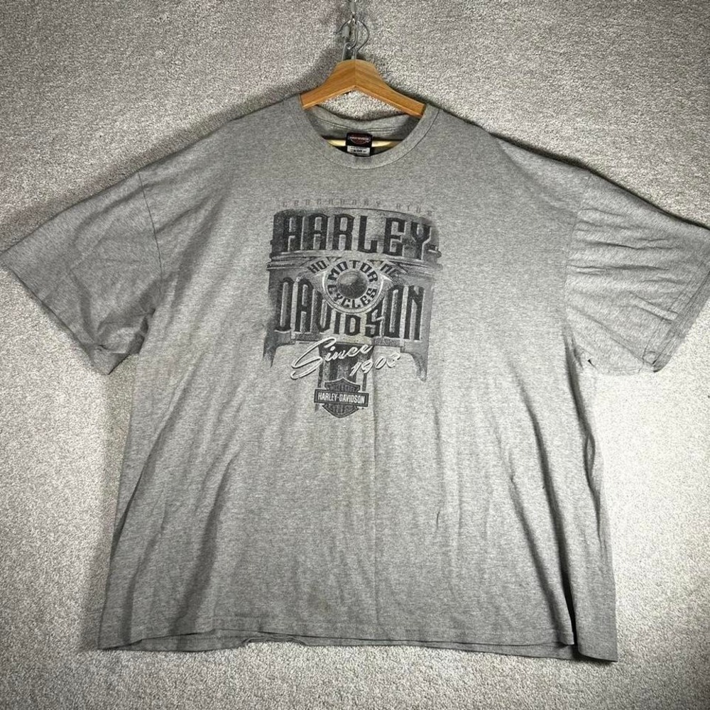 Y2K Harley Davidson grey double sided oversized biker tee shirt tshirt